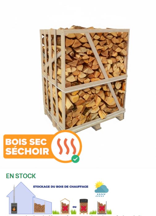 BOX BOIS DE CHAUFFAGE DUR 100% HETRE-CHARME BOX PETIT 33 CM