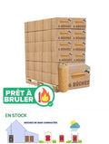 PALETTE DE 80 CARTONS DE 6 BOIS BUCHES COMPRESSEES DURS/RESINEUX JOUR/NUIT