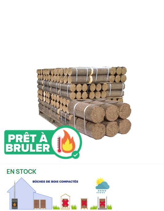 CARTON 12 KG DE 6 BOIS BUCHES COMPRESSEES FEUILLUS NUIT