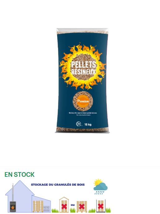 PELLETS GREEN ENERGY PREMIUM RESINEUX DIN+ SAC DE 15 KG