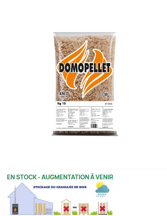PALETTE DE 66 SACS DE 15 KG PELLETS DOMOPELLETPOWER RESINEUX DIN+ EN+