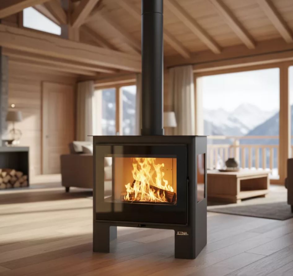 Poêle à bois 3 vitres Shiva - 10 Kw
