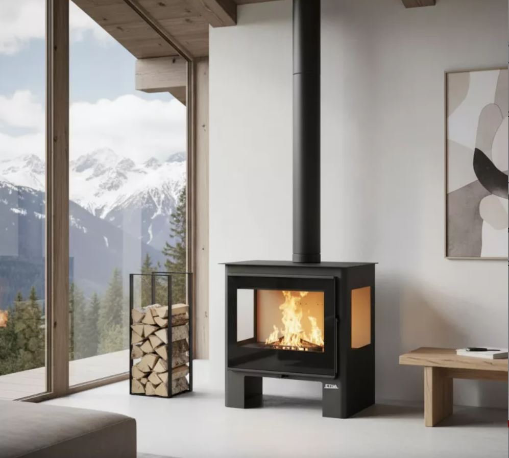 Poêle à bois 3 vitres Shiva - 10 Kw