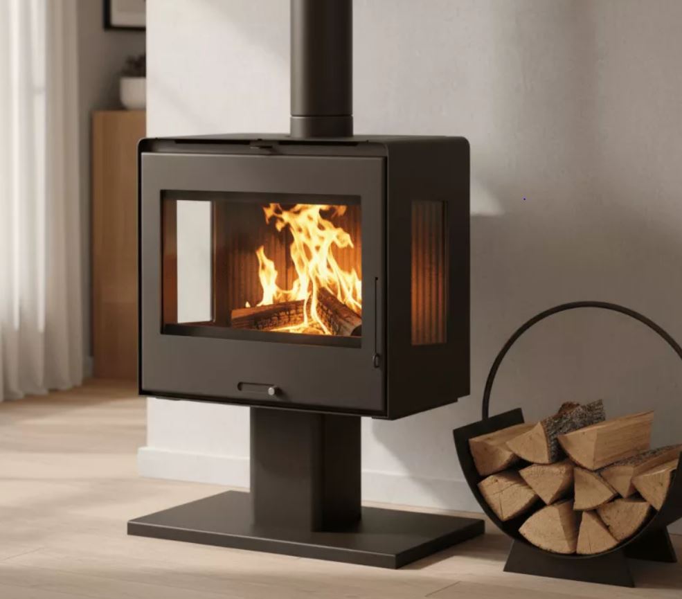 Poêle à bois vue panoramique Helia - 10 Kw