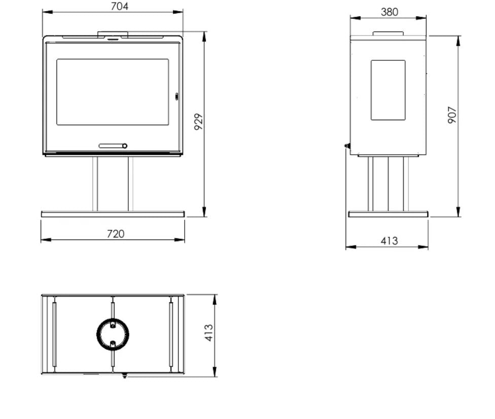 Poêle à bois vue panoramique Helia - 10 Kw