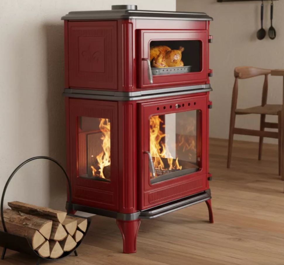 Poêle à bois avec four Granite Pop - 11 Kw
