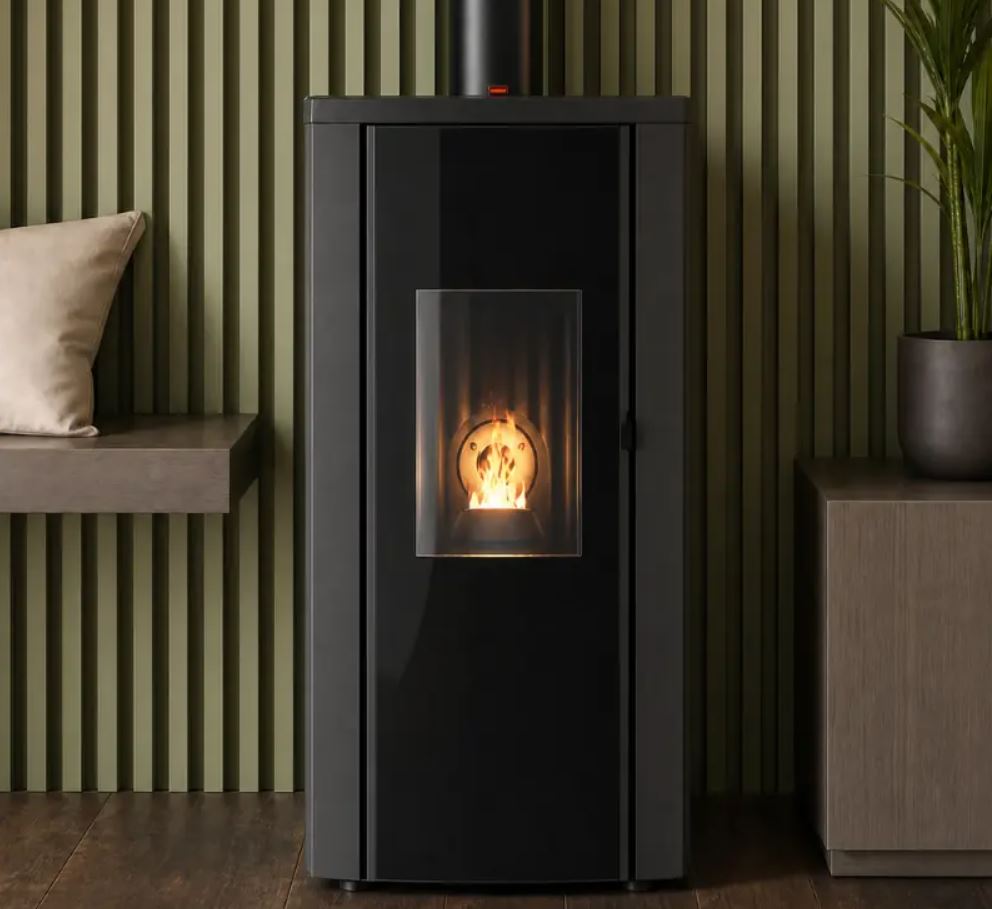 Poêle à granulés étanche (sortie dessus concentrique) Cristallo Silenzio Up - 9,2 Kw ETNA Luxe