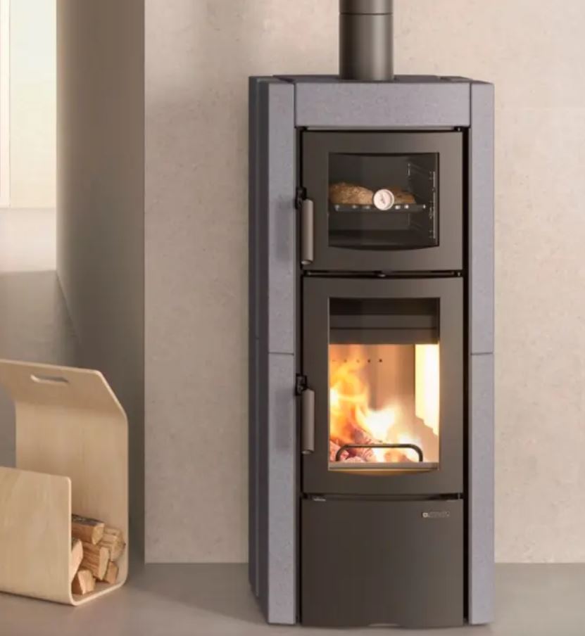 Poêle à bois avec four Ester Forno Evo pierre vulcan - 8 Kw La Nordica