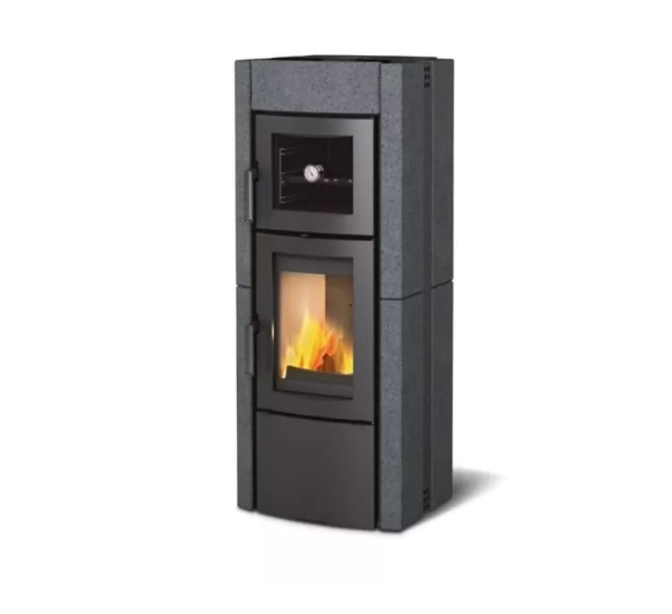 Poêle à bois avec four Ester Forno Evo pierre vulcan - 8 Kw La Nordica