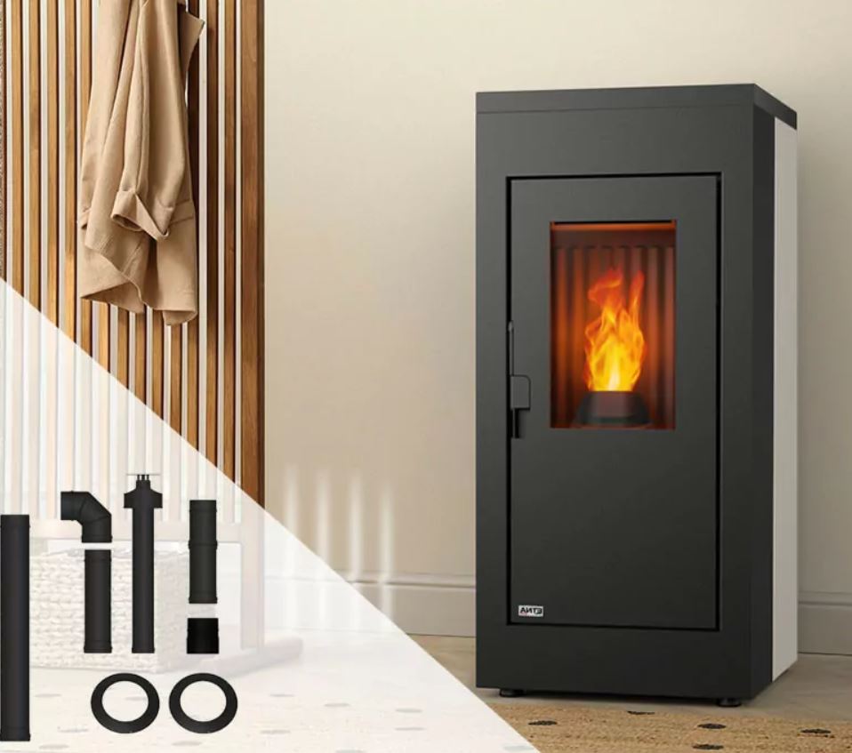 Poêle à granulés étanche Vulcano Silenzio UP + Kit conduits concentrique sortie dessus - 9,2 Kw ETNA